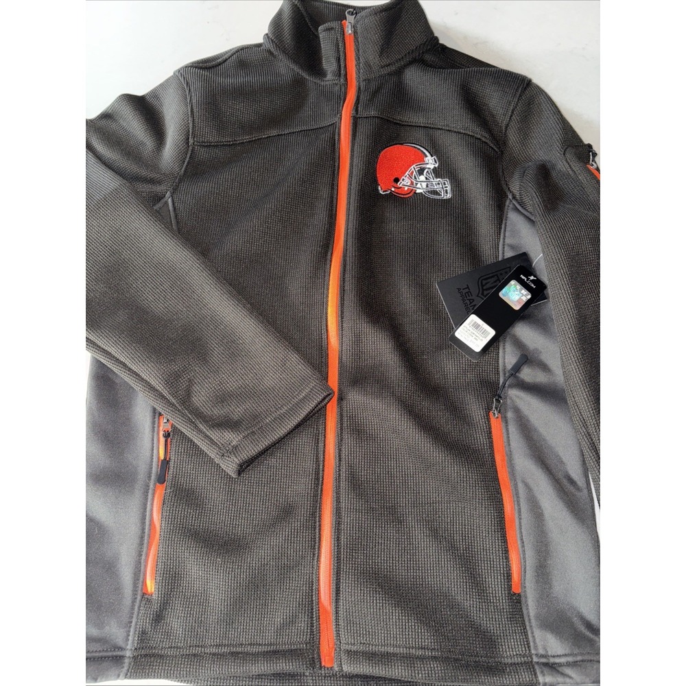 NFL Cleveland Browns Waffle Knit Full Zip Jacket‎ Fleece Mens S Team Apparel